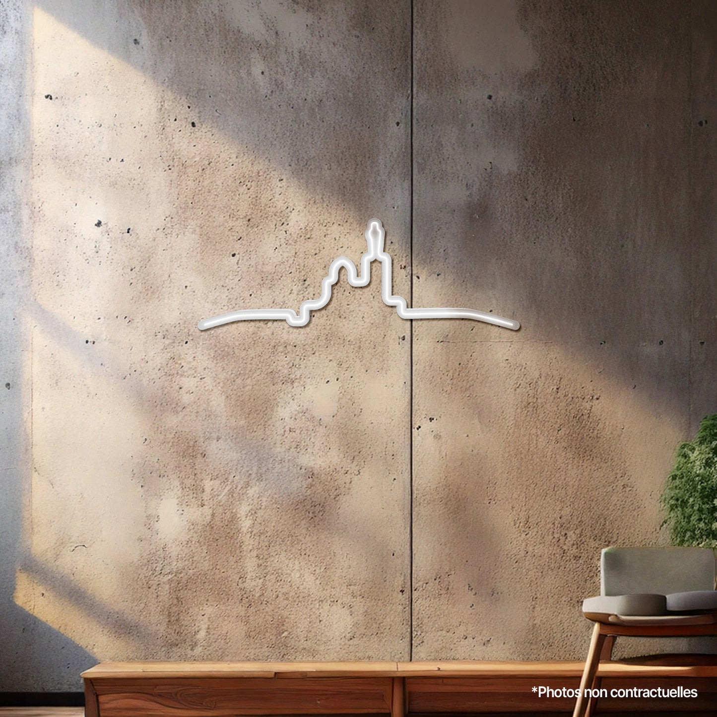 ligne marseille décoration murale lumineuse en LED marseille skyline marseille silhouette marseille olympique de marseille