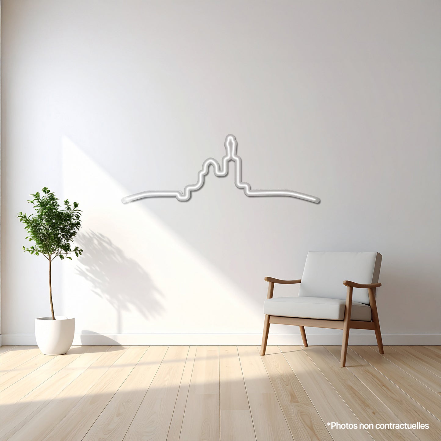 ligne marseille décoration murale lumineuse en LED marseille skyline marseille silhouette marseille olympique de marseille