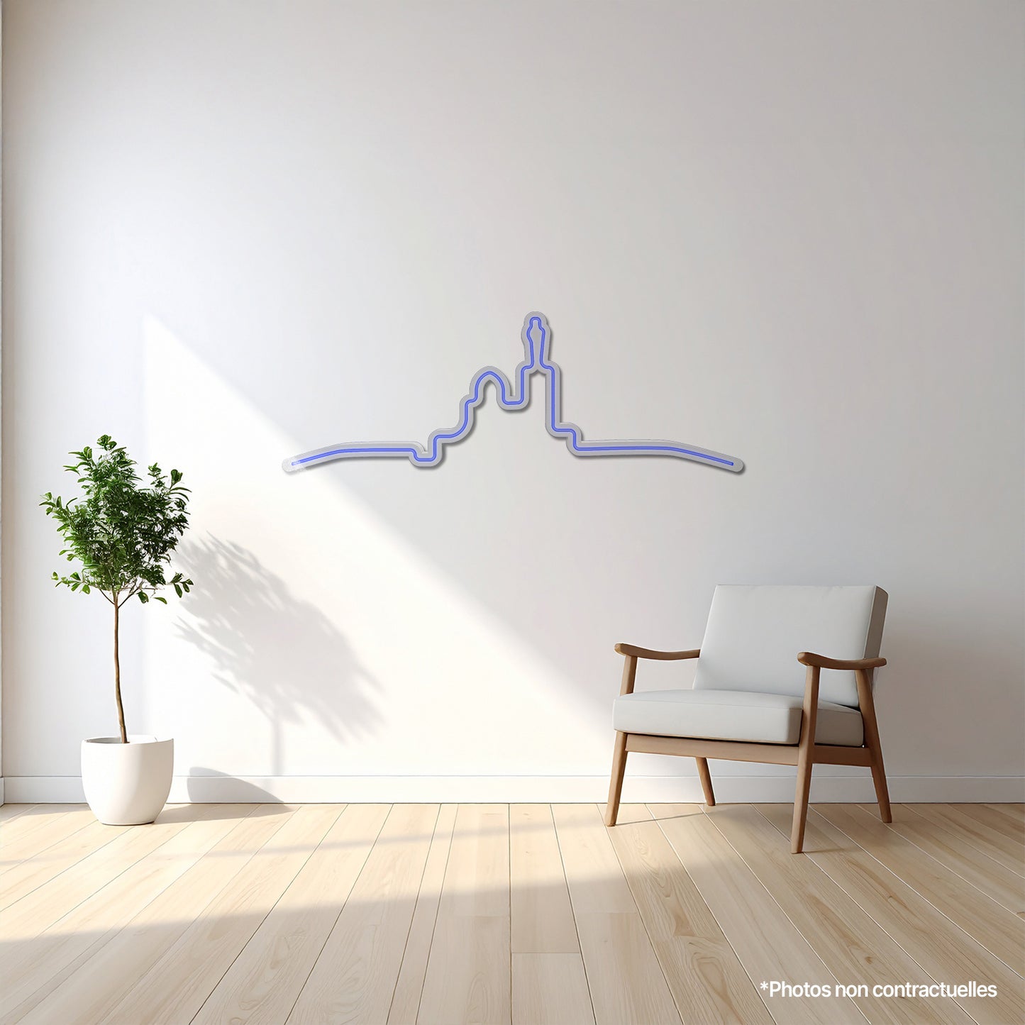 ligne marseille décoration murale lumineuse en LED marseille skyline marseille silhouette marseille olympique de marseille