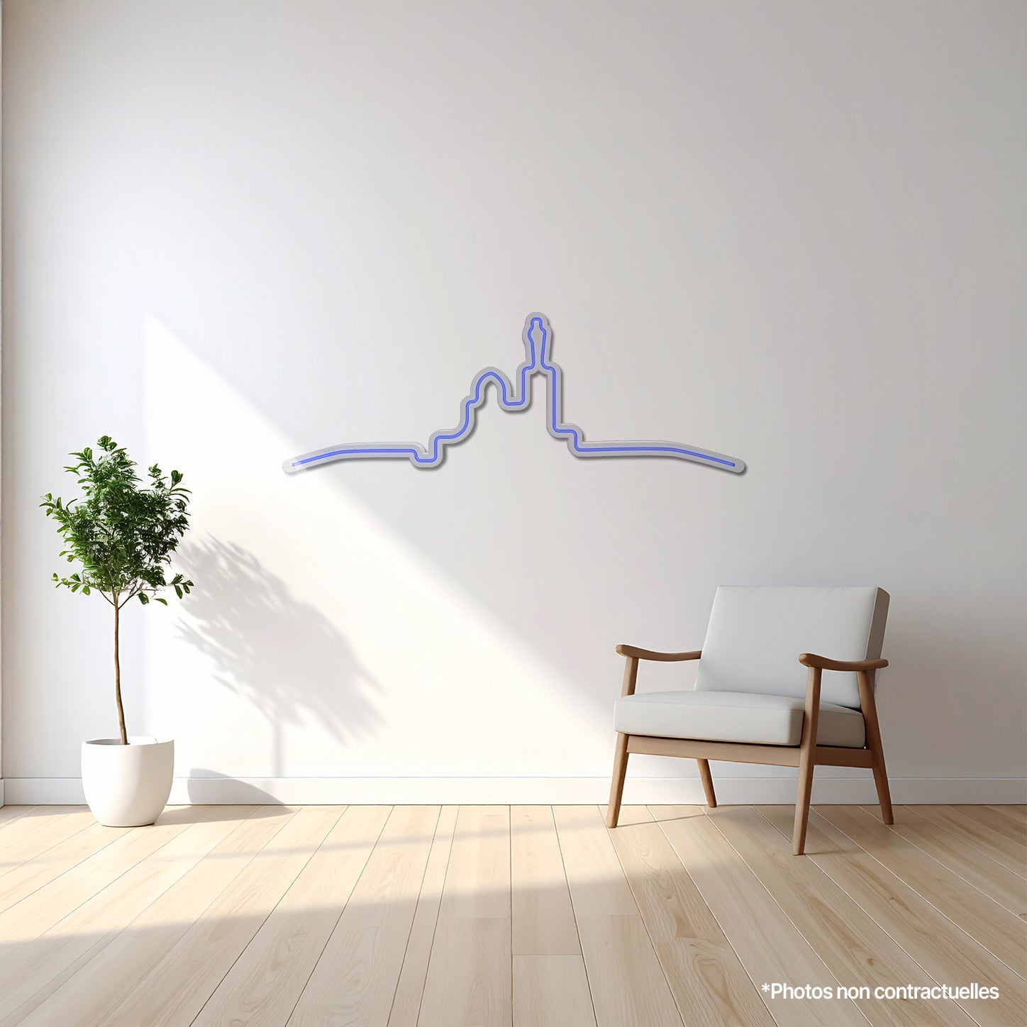 ligne marseille décoration murale lumineuse en LED marseille skyline marseille silhouette marseille olympique de marseille