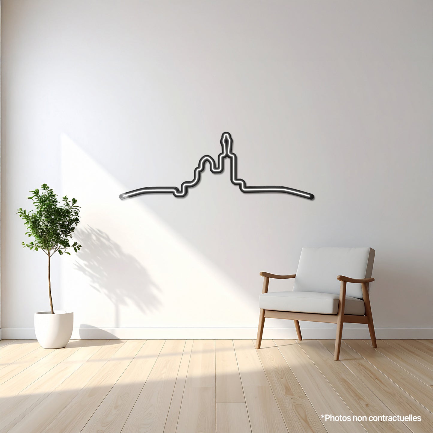 ligne marseille décoration murale lumineuse en LED marseille skyline marseille silhouette marseille olympique de marseille