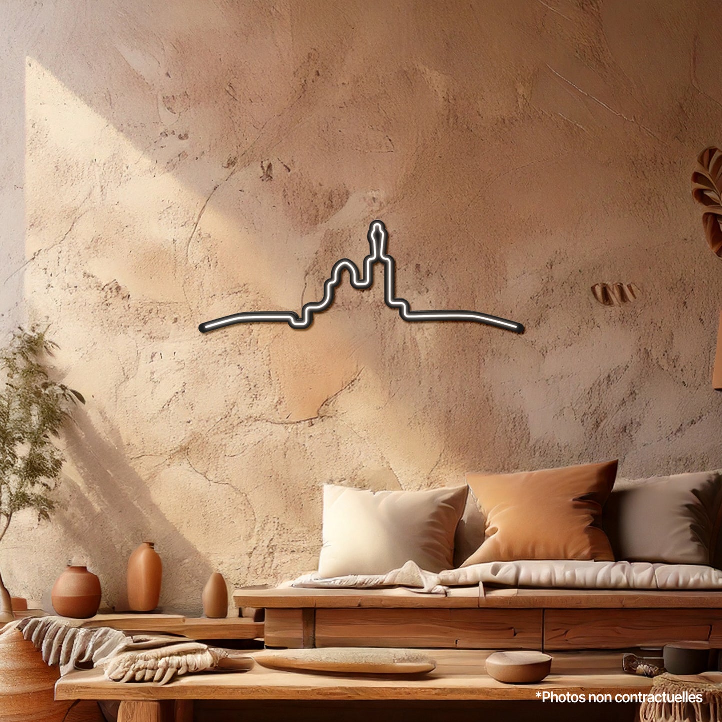 ligne marseille décoration murale lumineuse en LED marseille skyline marseille silhouette marseille olympique de marseille