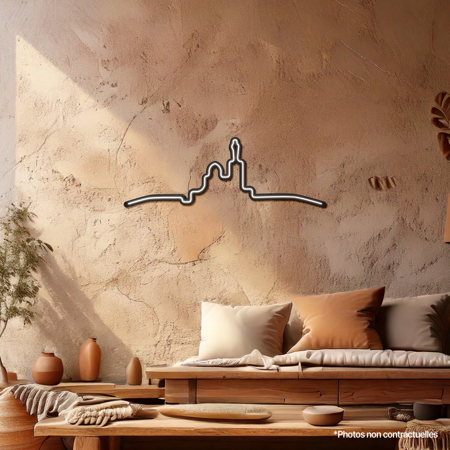 ligne marseille décoration murale lumineuse en LED marseille skyline marseille silhouette marseille olympique de marseille